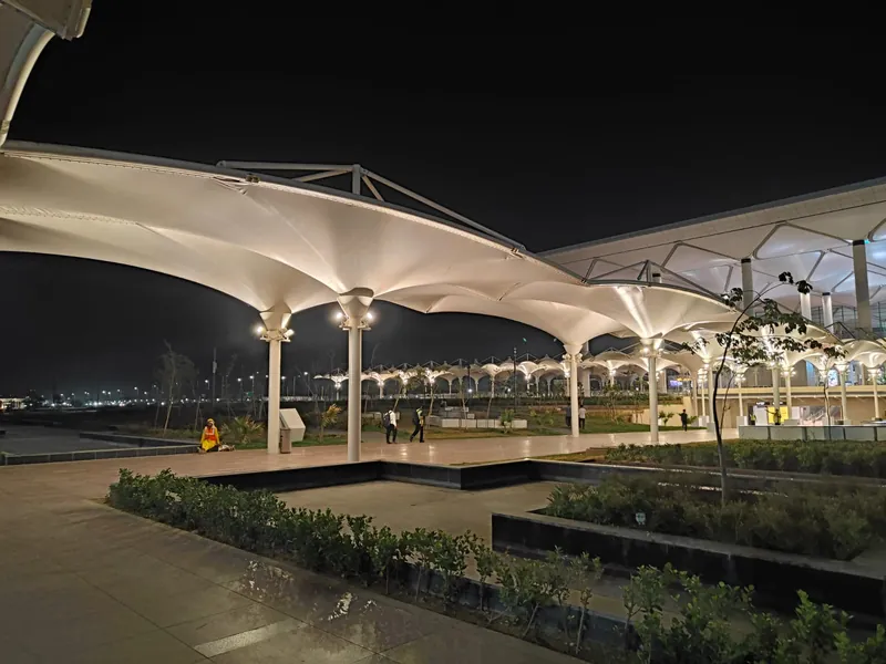 Large illuminated membrane canopy